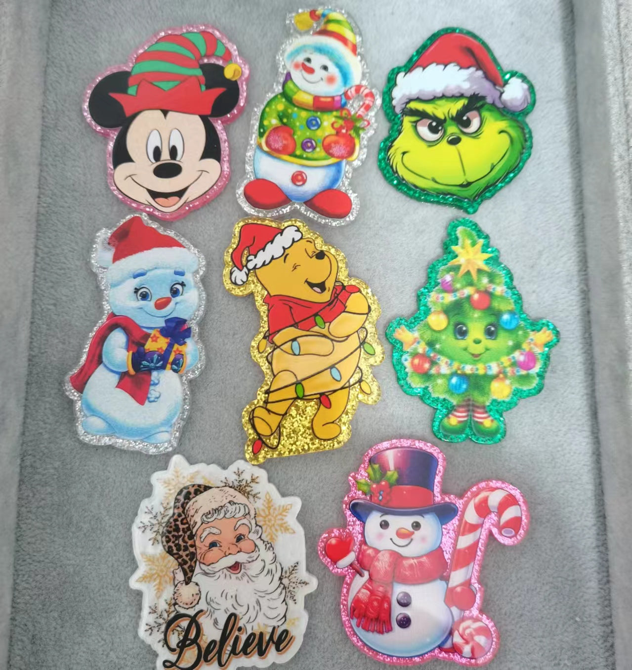 NO.76 Sparkly christmas card ( with pin, play 9-grid game )