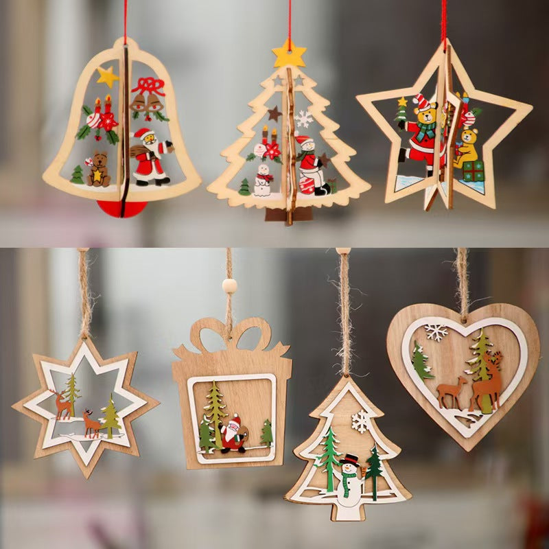 NO.72 Wooden Christmas ornaments lucky bags ( charms in the bag )